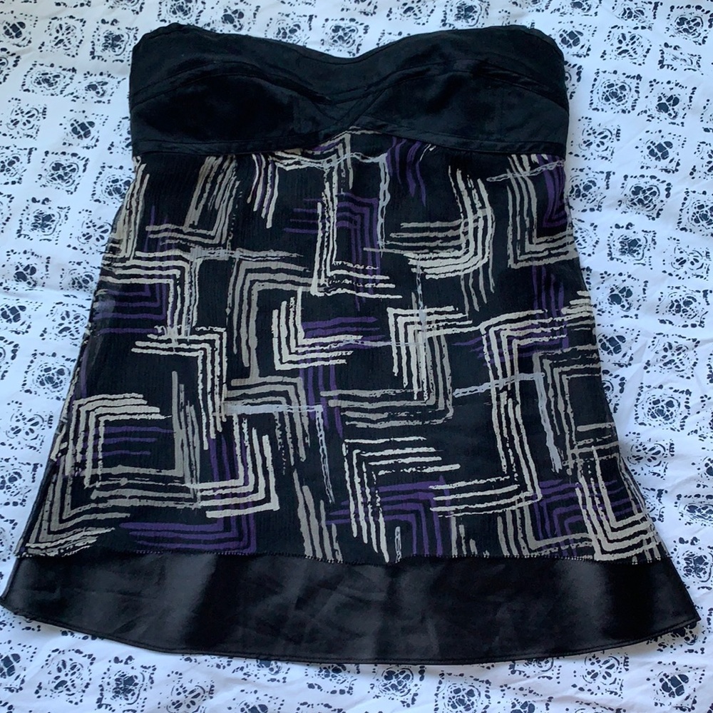 Silk Strapless Bustier-style Top